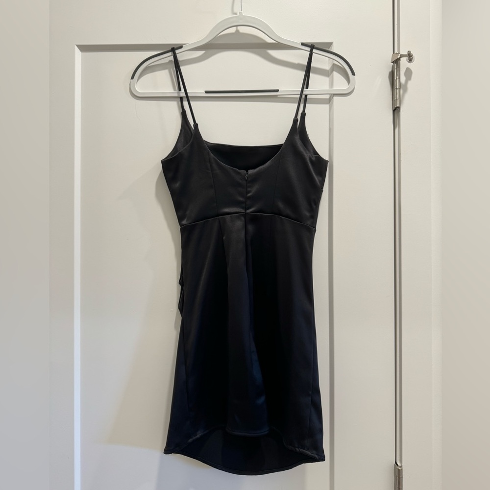 ZARA | Black Satin Mini Dress | Size Xs - Picture 3 of 4